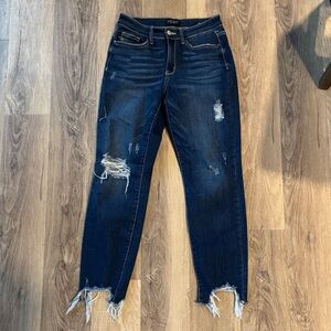 Judy Blue Dark Wash Distressed Skinny Jeans